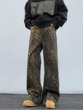 Leopard Print Oversized Wide Streetwear Vintage Loose Baggy Designer Trouser